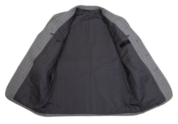 COMME des GARCONS HOMME Wool Cotton Check Jacket Gray Size M