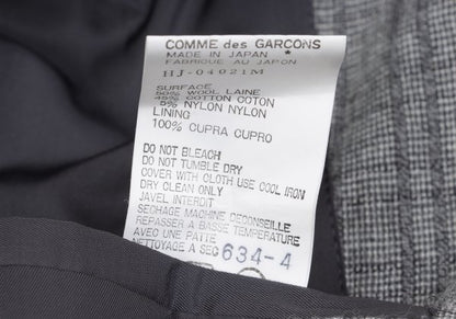 COMME des GARCONS HOMME Wool Cotton Check Jacket Gray Size M