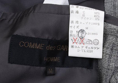 COMME des GARCONS HOMME Wool Cotton Check Jacket Gray Size M