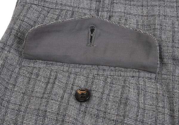 CDG HOMME Wool Cotton Check Weave Pants Gray Size S