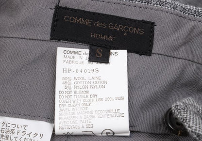 CDG HOMME Wool Cotton Check Weave Pants Gray Size S