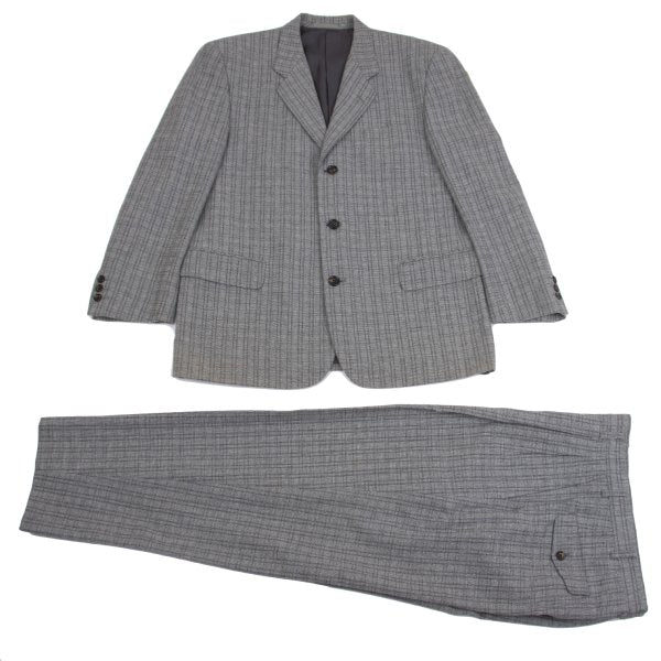 COMME des GARCONS HOMME Gray Wool Cotton Check Jacket Size M