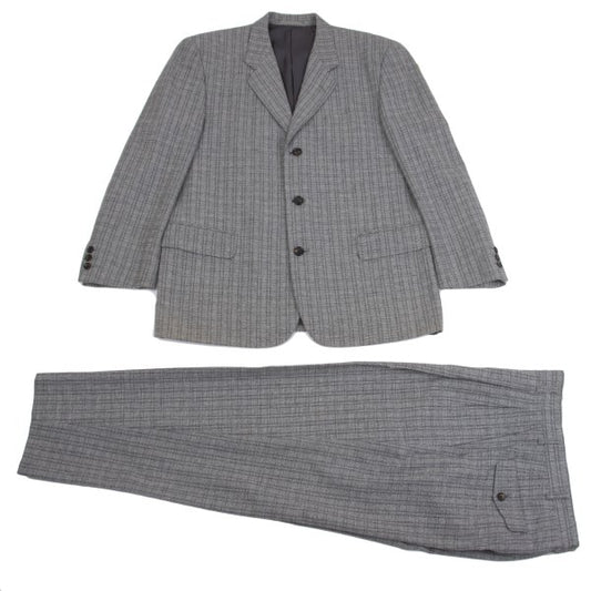 COMME des GARCONS HOMME Gray Wool Cotton Check Jacket Size M