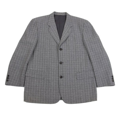 COMME des GARCONS HOMME Gray Wool Cotton Check Jacket Size M