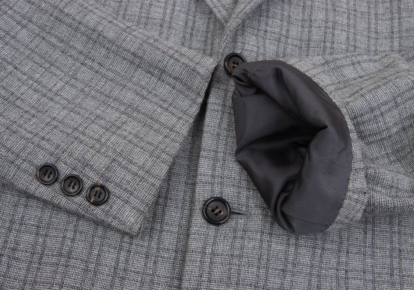 COMME des GARCONS HOMME Gray Wool Cotton Check Jacket Size M