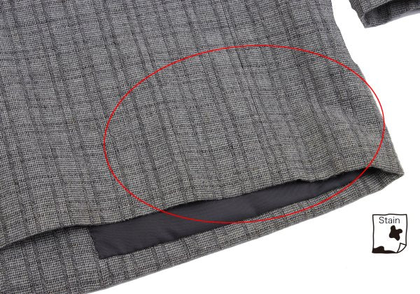 COMME des GARCONS HOMME Gray Wool Cotton Check Jacket Size M