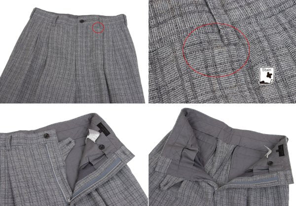 COMME des GARCONS HOMME Gray Wool Cotton Check Jacket Size M
