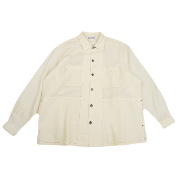 COMME des GARCONS HOMME Wool Stitch Long Shirt White Size M