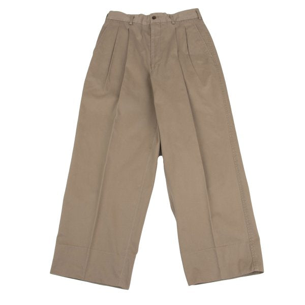 CDG HOMME Cotton Twill Wide Pants Beige Size S