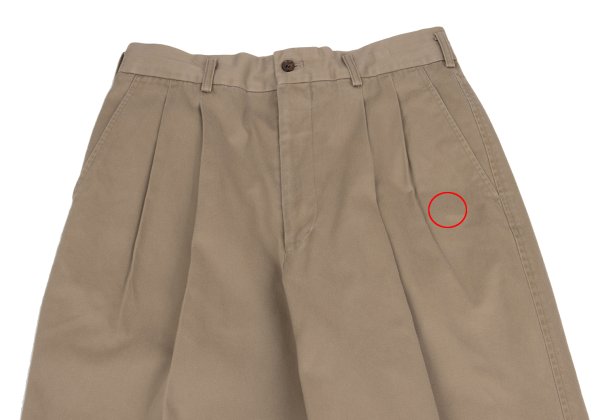 CDG HOMME Cotton Twill Wide Pants Beige Size S
