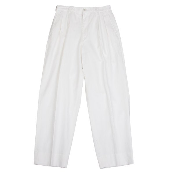 CDG HOMME Cotton Pleated Pants White Size S