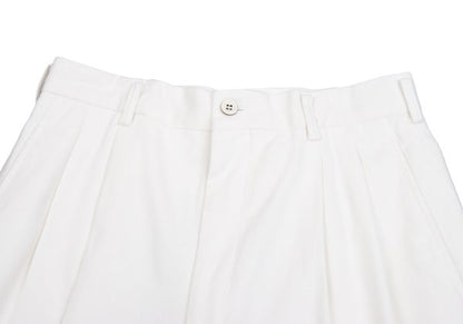 CDG HOMME Cotton Pleated Pants White Size S