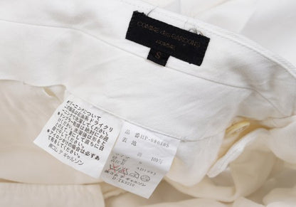 CDG HOMME Cotton Pleated Pants White Size S