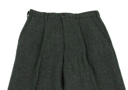 Y's for men Wool Tweed Pleated Pants Green Size S