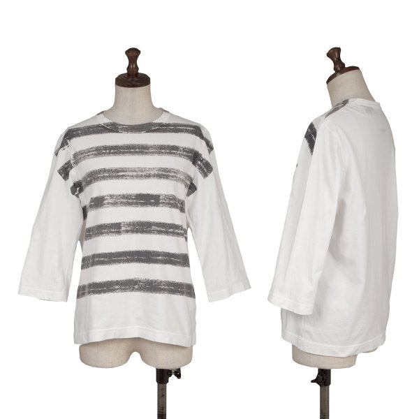 COMME des GARCONS Cotton Faded Border White Gray Size S