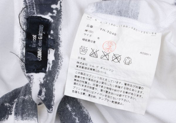 COMME des GARCONS Cotton Faded Border White Gray Size S