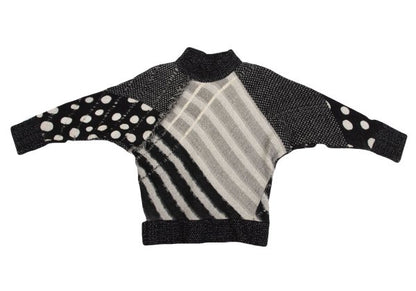ISSEY MIYAKE Crazy Pattern High-Neck Knit Sweater Size M