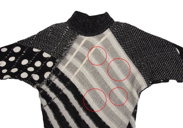ISSEY MIYAKE Crazy Pattern High-Neck Knit Sweater Size M