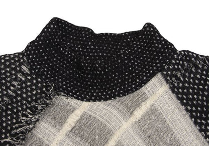 ISSEY MIYAKE Crazy Pattern High-Neck Knit Sweater Size M