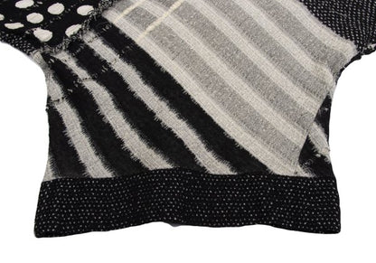 ISSEY MIYAKE Crazy Pattern High-Neck Knit Sweater Size M