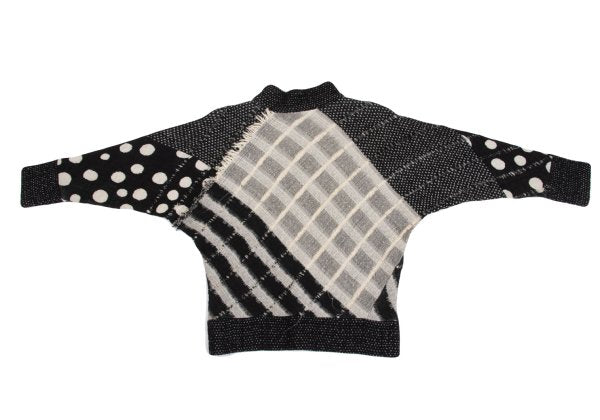 ISSEY MIYAKE Crazy Pattern High-Neck Knit Sweater Size M