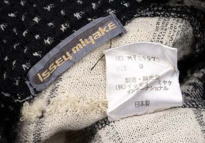 ISSEY MIYAKE Crazy Pattern High-Neck Knit Sweater Size M