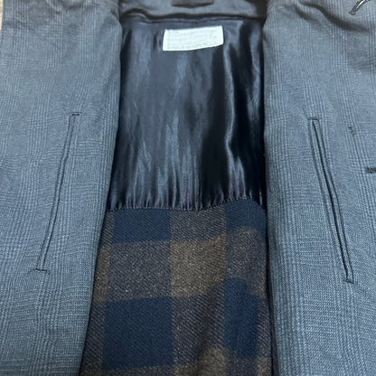 kolor Dark Gray Bal Collar Coat Checkered Liner