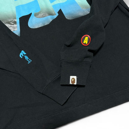 Japanese Brand A BATHING APE Long Sleeve Tee Black Size MEDIUM
