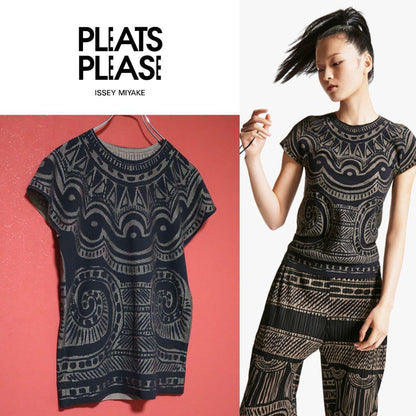 Vintage PLEATS PLEASE 16SS Painted Pottery T-Shirt Size 3