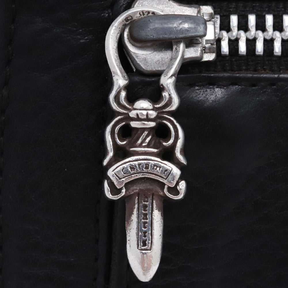 Chrome Hearts Wave Wallet Heart Button Heavy Leather Size F