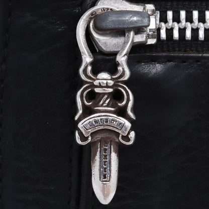 Chrome Hearts Wave Wallet Heart Button Heavy Leather Size F