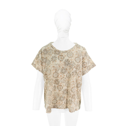 NICOLE Multi Cotton Linen Short Sleeve Shirt