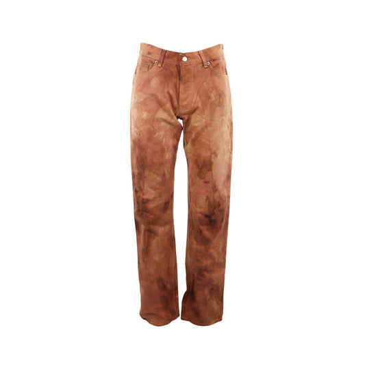 Helmut Lang Cotton Denim Jeans Red Orange Multi