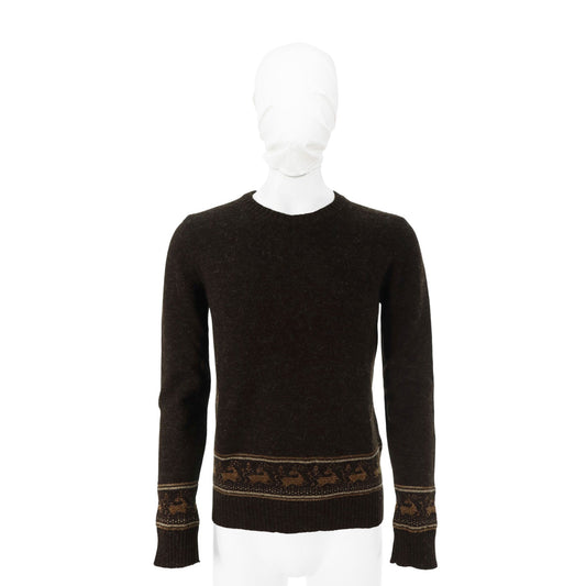 NUMBER (N)INE 2002 A/W Wool Sweater Dark Brown Gold Size 2