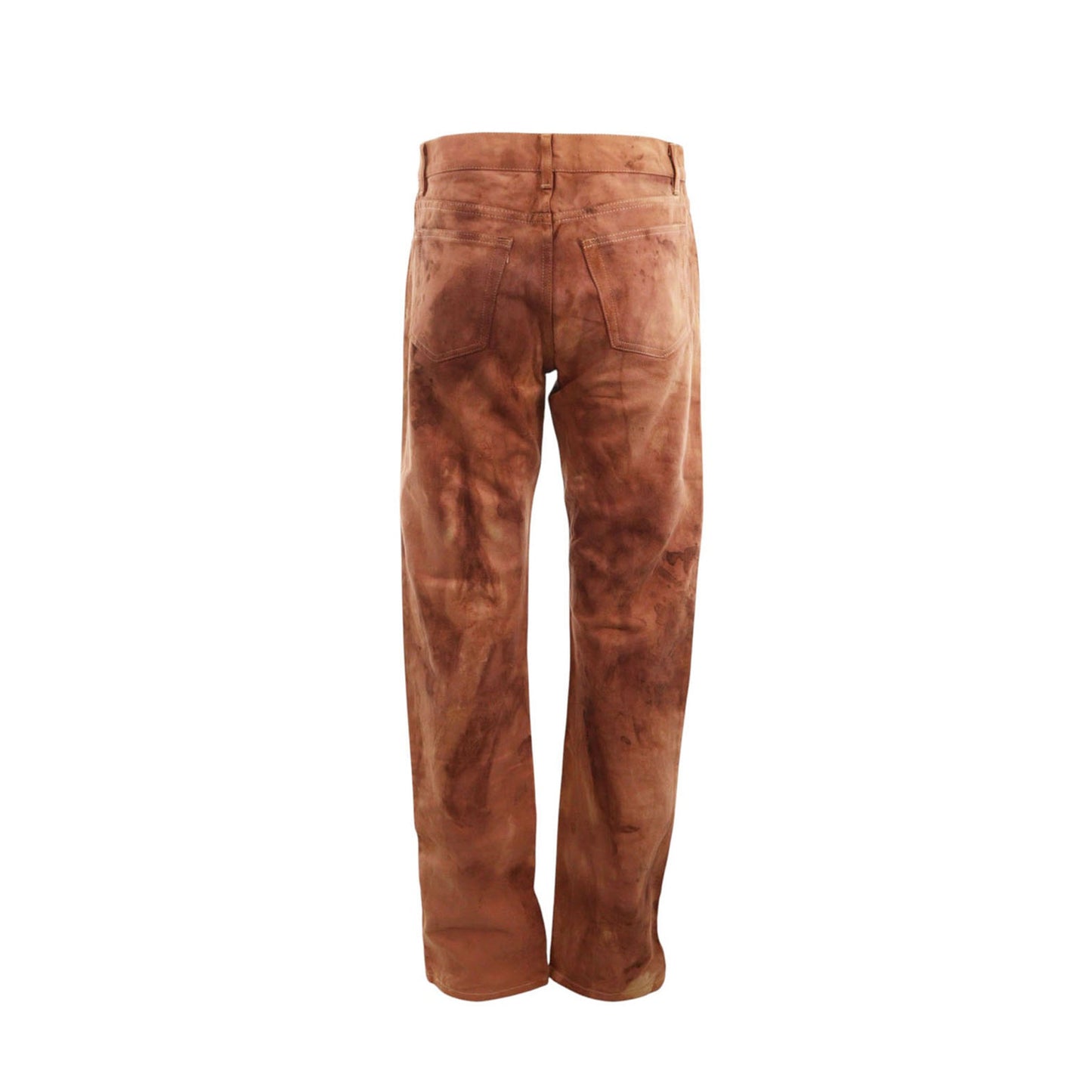 Helmut Lang Cotton Denim Jeans Red Orange Multi