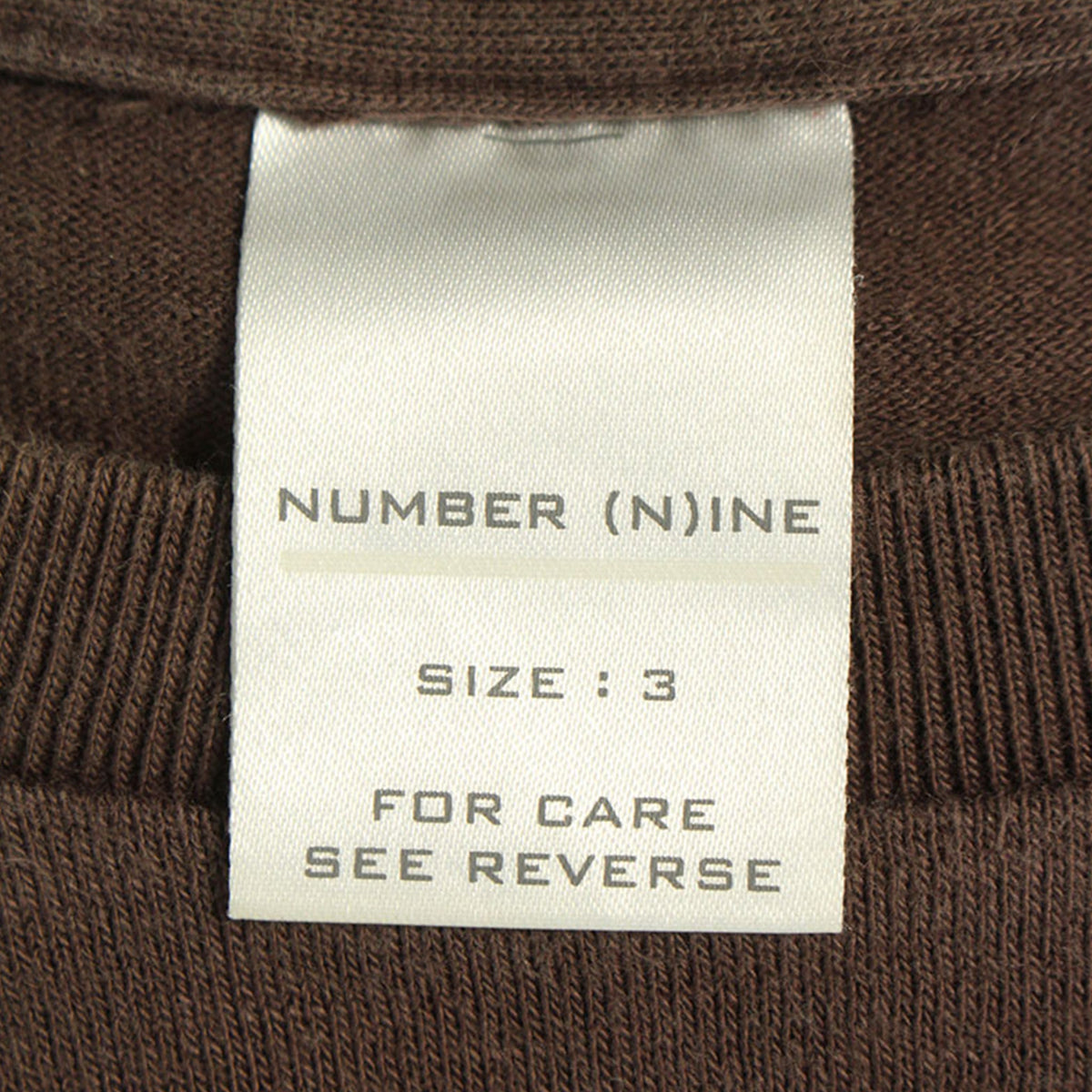 NUMBER (N)INE 2002 A/W Brown Long Sleeve Shirt Size 3