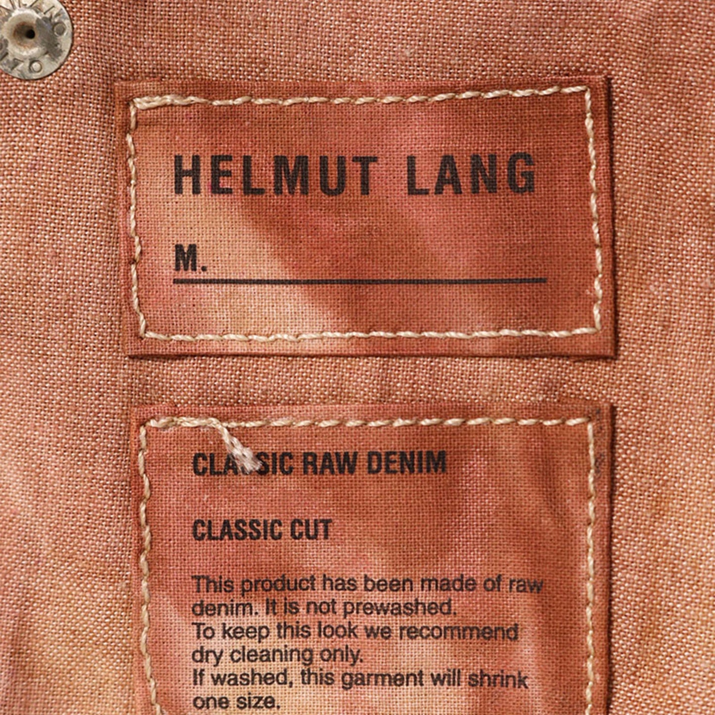 Helmut Lang Cotton Denim Jeans Red Orange Multi