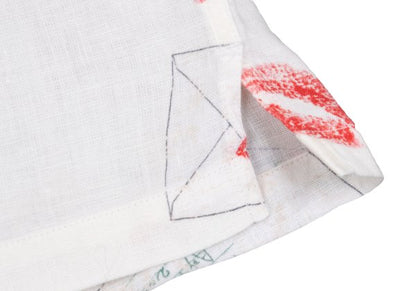 Papas Linen Rip Letter Print Short Shirt White Size 48M