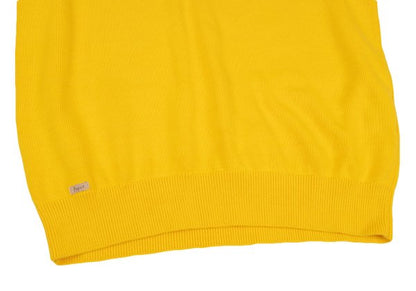 Papas Cotton Argyle Patch V-Neck Sweater Yellow Size 48M