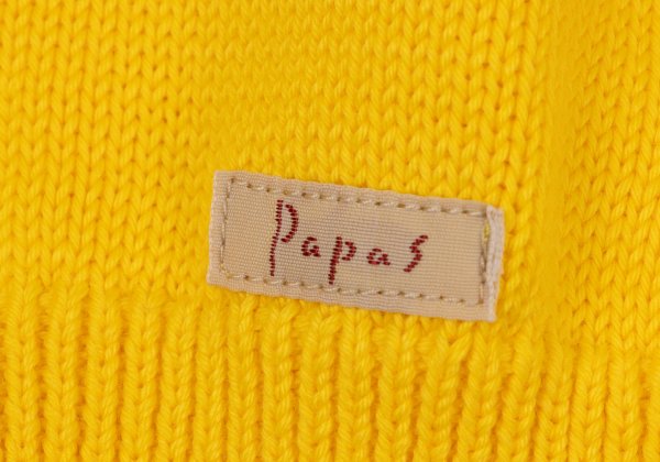 Papas Cotton Argyle Patch V-Neck Sweater Yellow Size 48M
