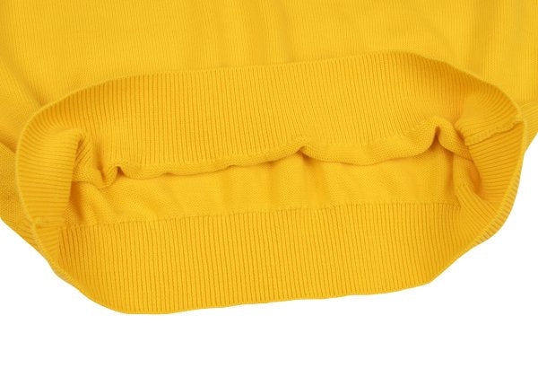 Papas Cotton Argyle Patch V-Neck Sweater Yellow Size 48M