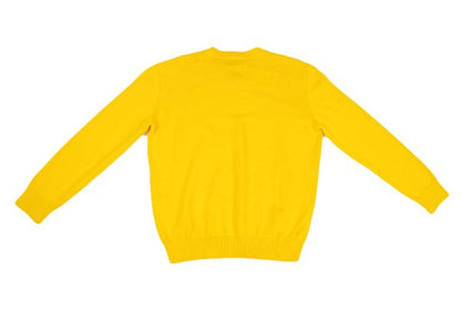 Papas Cotton Argyle Patch V-Neck Sweater Yellow Size 48M
