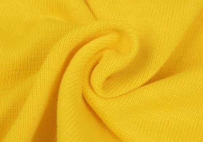 Papas Cotton Argyle Patch V-Neck Sweater Yellow Size 48M