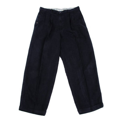 Papas Linen Two-Tuck Cuffed Pants Navy Size LL