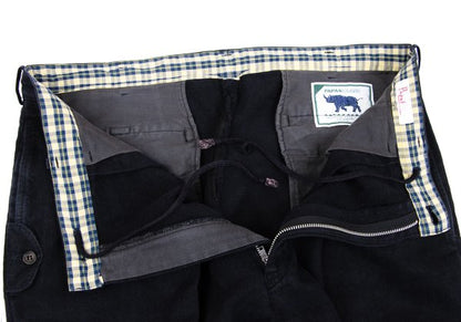 Papas Linen Two-Tuck Cuffed Pants Navy Size LL
