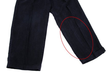 Papas Linen Two-Tuck Cuffed Pants Navy Size LL