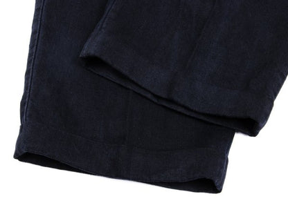 Papas Linen Two-Tuck Cuffed Pants Navy Size LL