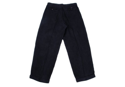Papas Linen Two-Tuck Cuffed Pants Navy Size LL