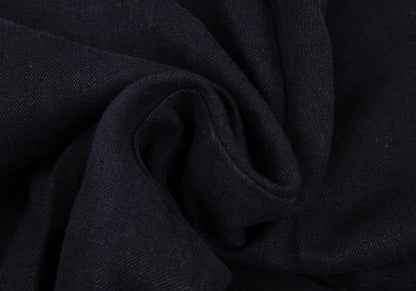 Papas Linen Two-Tuck Cuffed Pants Navy Size LL