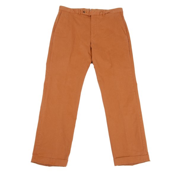 Papas Cotton Rayon Garment-Dyed Stretch Chinos Brown Size LL